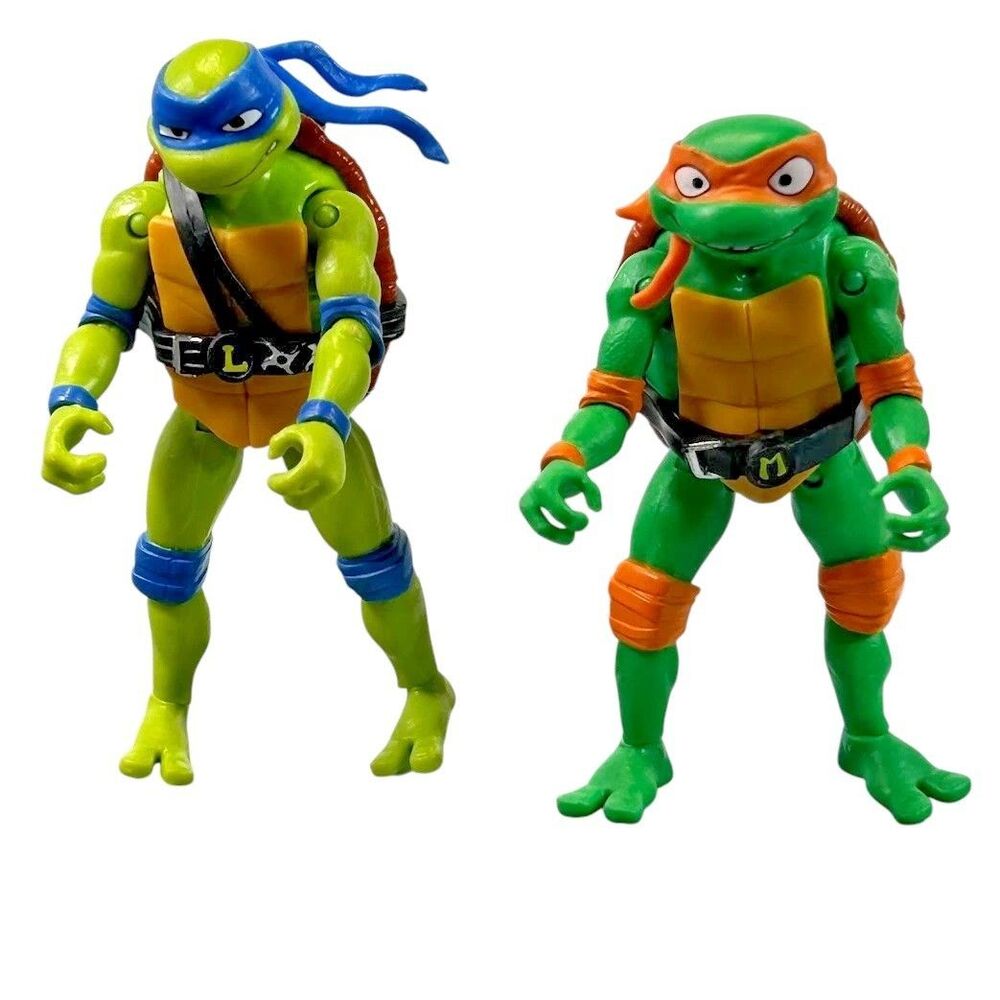 2023 Playmates TMNT Mutant Turtles Michelangelo & Leonardo Action Figures Set/2